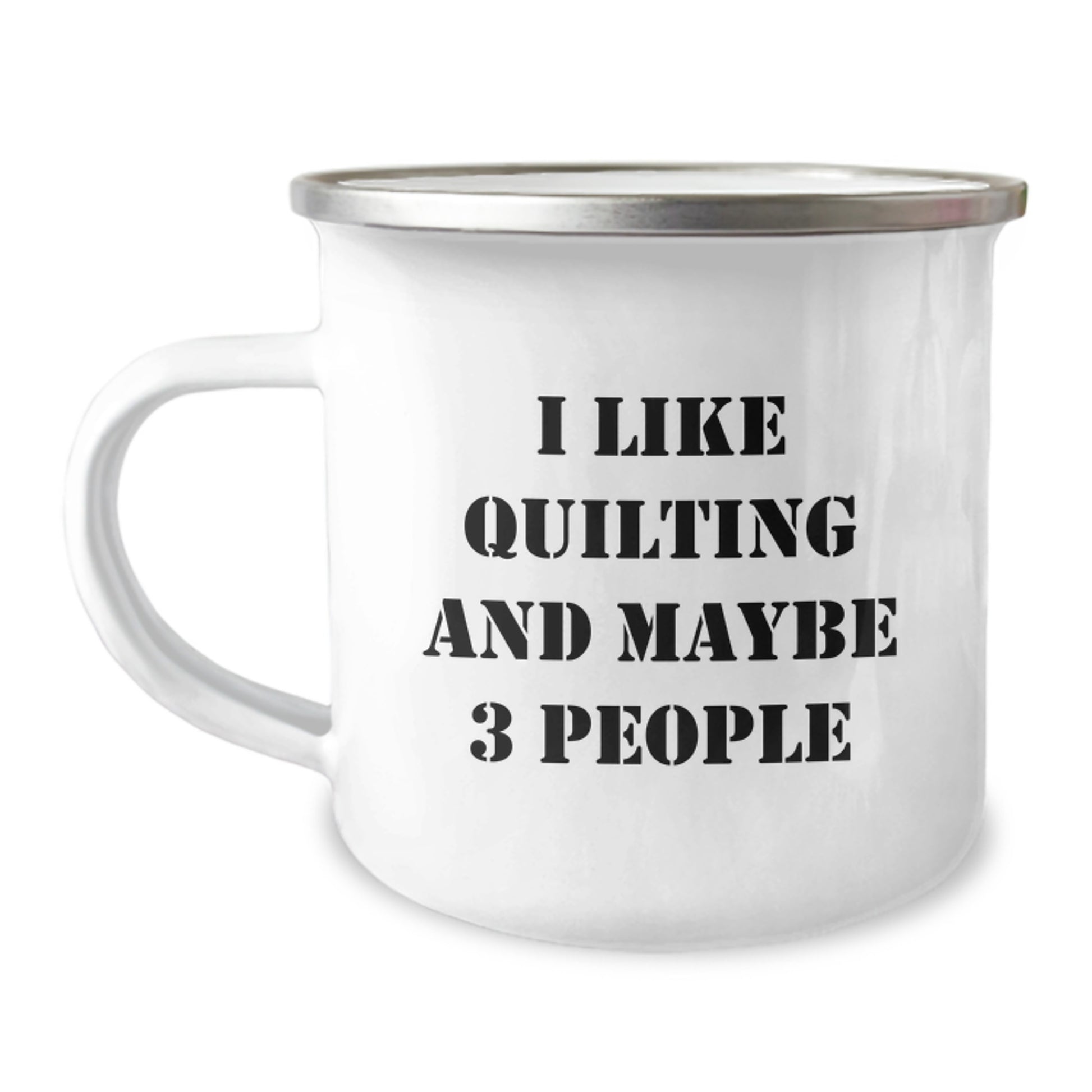 Quilting Inspired Gifts for Quilting Friends, Funny Camping Mug for Men - 'I Like Quilting And Maybe 3 People' Christmas Unique Gifts from Family - Image 1