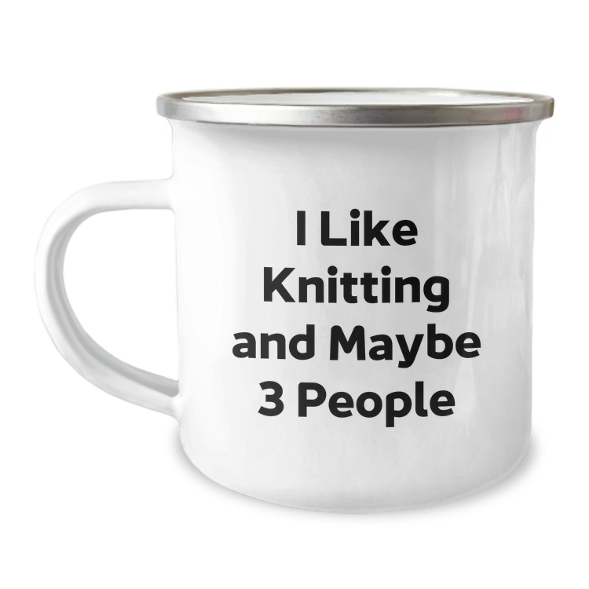 Funny Knitting Camping Mug Gifts for Knitting Lovers from Friends, Unique Christmas Unique Gifts for Men, Funny Quote 'I Like Knitting And Maybe 3 People' - Image 1