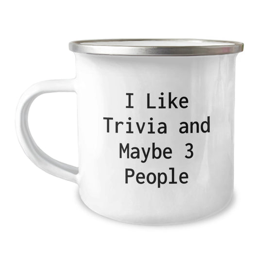 Trivia Camping Mug, Funny Trivia Enthusiast Mom Gifts from Family, Unique Mother's Day Unique Gifts for Trivia Loving Women - Image 1