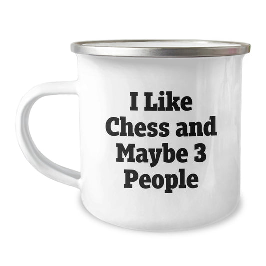 Funny Chess Lover Gifts from Friends, Christmas Unique Mugs for Chess Enthusiasts, Camping Mug I Like Chess And Maybe 3 People - Image 1