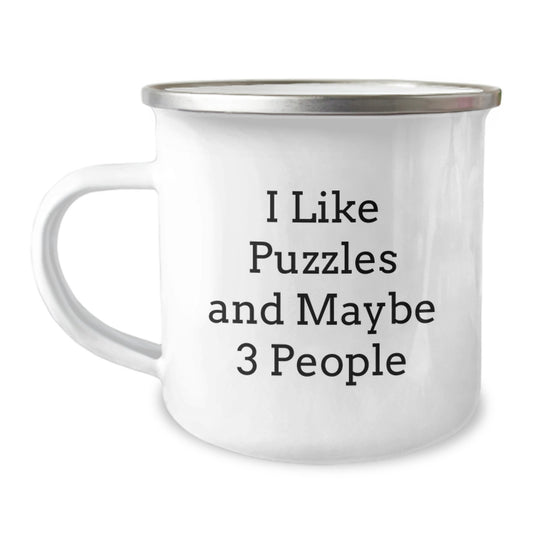 Funny Puzzle Lover Graduation Unique Gifts for Friends from Men, Puzzles Camping Mug for Puzzles Enthusiasts, I Like Puzzles And Maybe 3 People - Image 1
