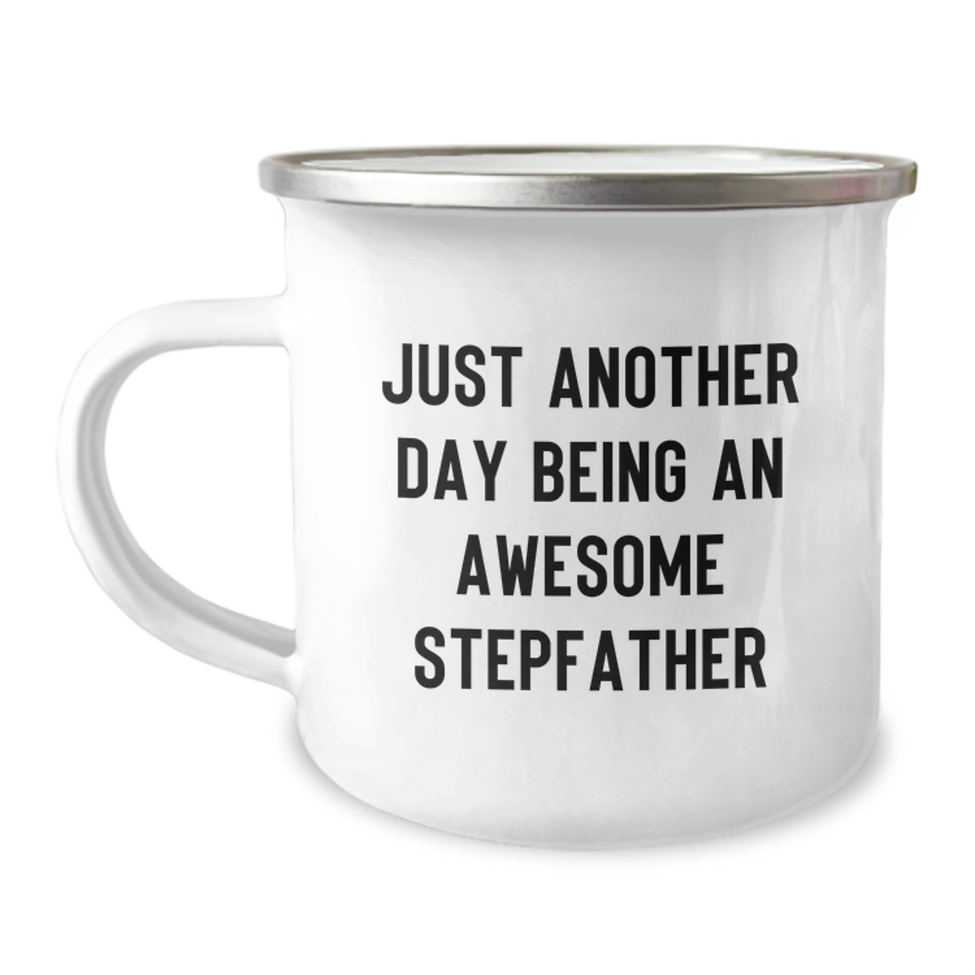 Funny Stepfather Gifts for Men - Just Another Day Being An Awesome Stepfather Camping Mug, Christmas Unique Gift Ideas for Him - Image 1