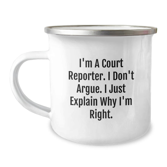 Court Reporter Humor Gifts from Friends for Court Reporters Camping Mug Funny Quote - Image 1