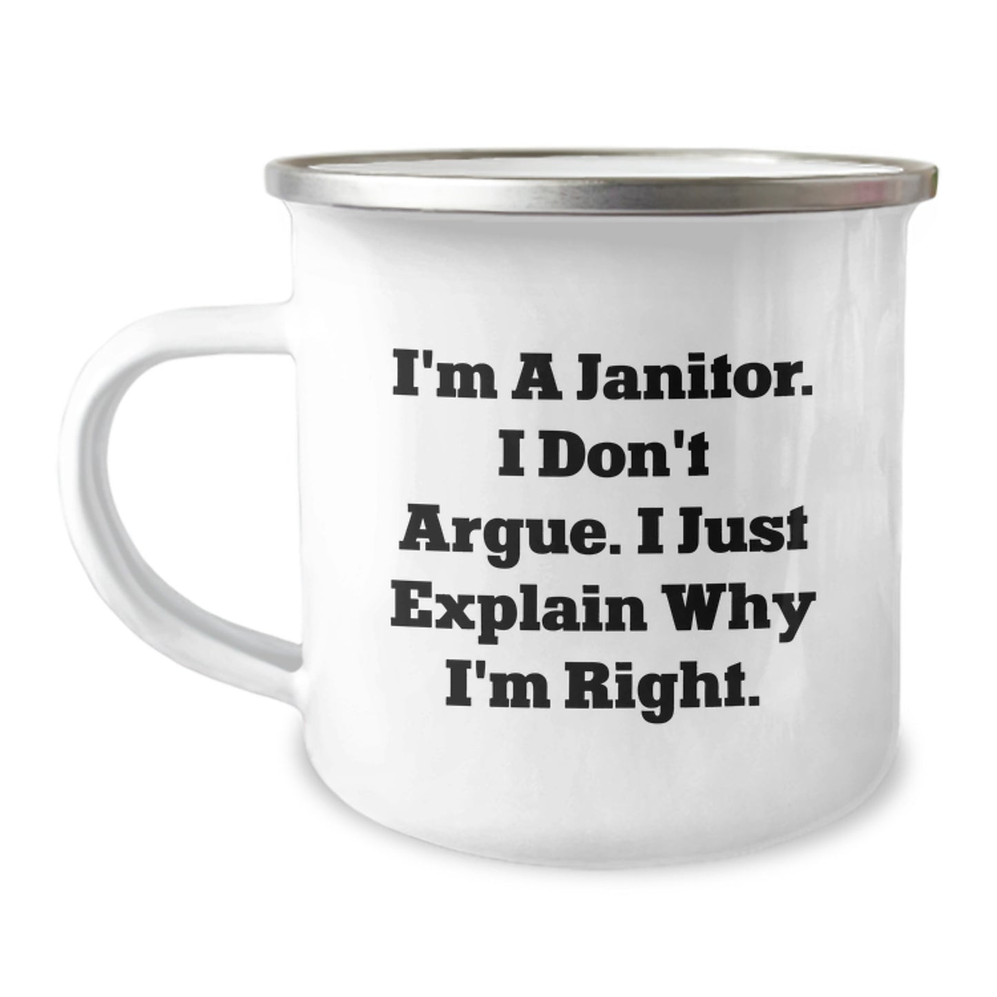 Funny Janitor Gifts for Men Friends from Coworkers Camping Mug with Inspirational Quote - Image 1