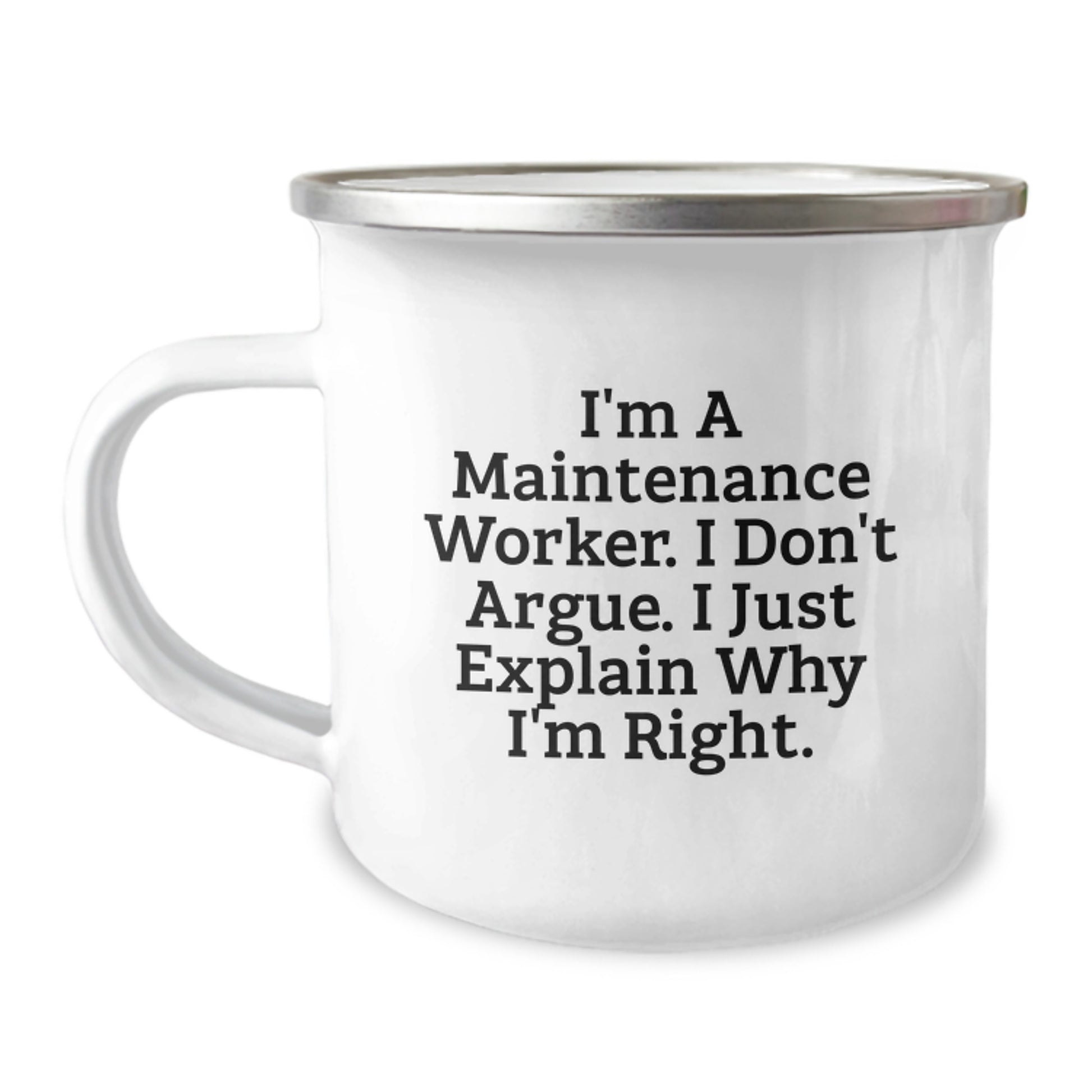 Witty Maintenance Worker Novelty Camping Mug for Friends Birthday Gift - Image 1