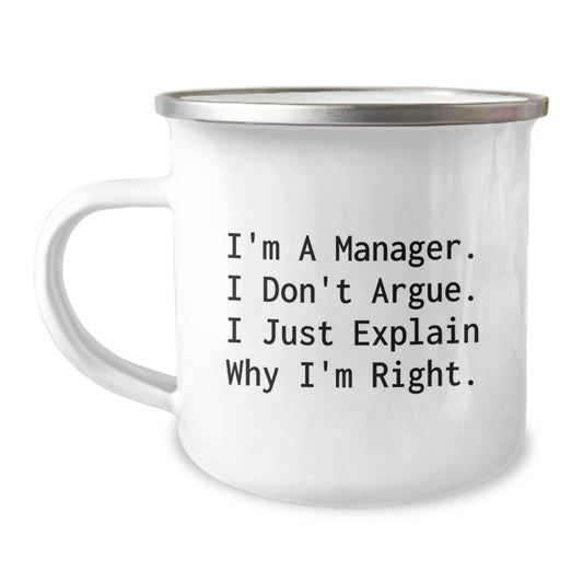Funny Manager Gifts for Men, Unique Camping Mugs with Inspirational Quote, Christmas Unique Gifts from Friends - Image 1