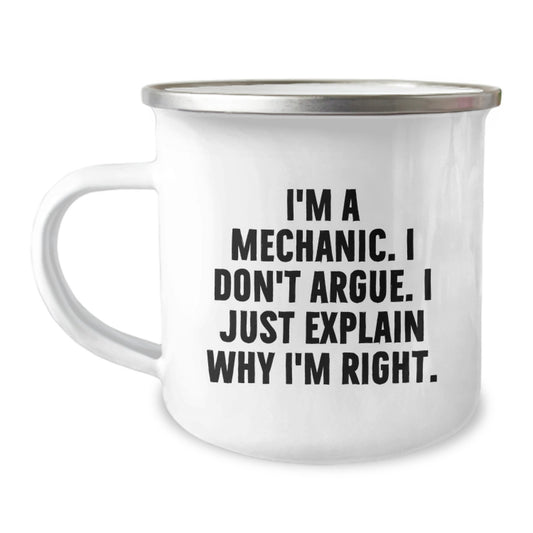 Funny Gifts from Friends to Mechanic Men - Mechanic Inspired Camping Mug, Birthday Unique Gifts - Image 1