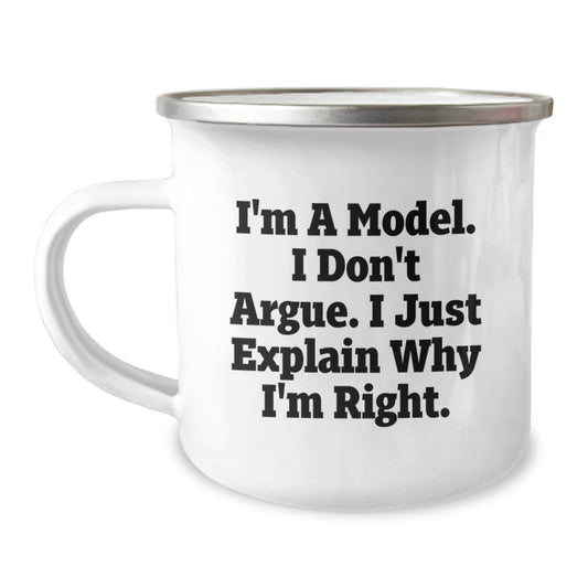 Funny Model Gifts from Men to Women, Inspirational Mother's Day Unique Gifts for Model Enthusiasts, 12 oz Stainless Steel Camping Mug - Image 1