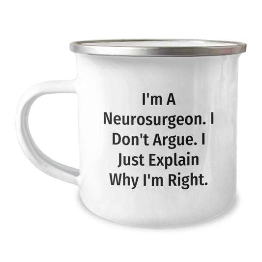 Funny Quote Neurosurgeon Gifts for Men from Friends This Christmas Unique Camping Mug for Brain Surgeon - Image 1