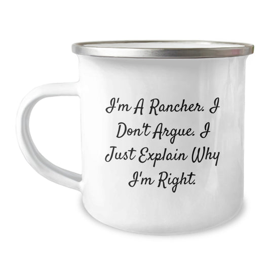Funny Rancher Gifts for Graduation - Gifts from Family to the Rancher Man with Humorous Quote, Camping Mug, Perfect for Ranchers - Image 1