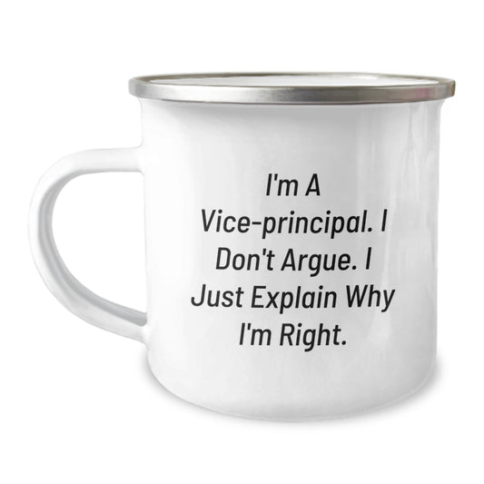 Vice-Principal Humor Funny Gifts for Him or Her, Inspirational Quote Campus Mug, 12 oz Stainless Steel, Perfect Graduation Gifts from Friends - Image 1