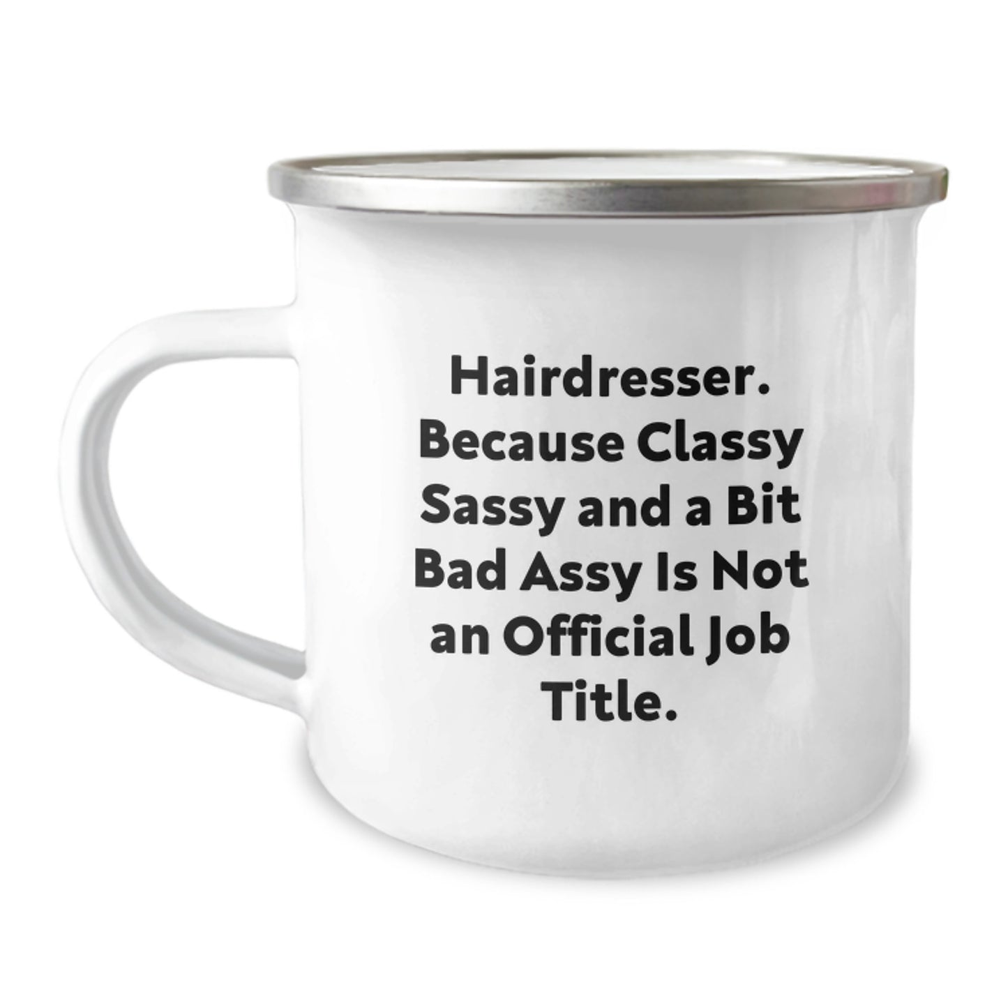 Funny Hairdresser Gifts from Friends, Christmas Unique Mugs for Hairdressers, Camping Mug with Quote - Image 1