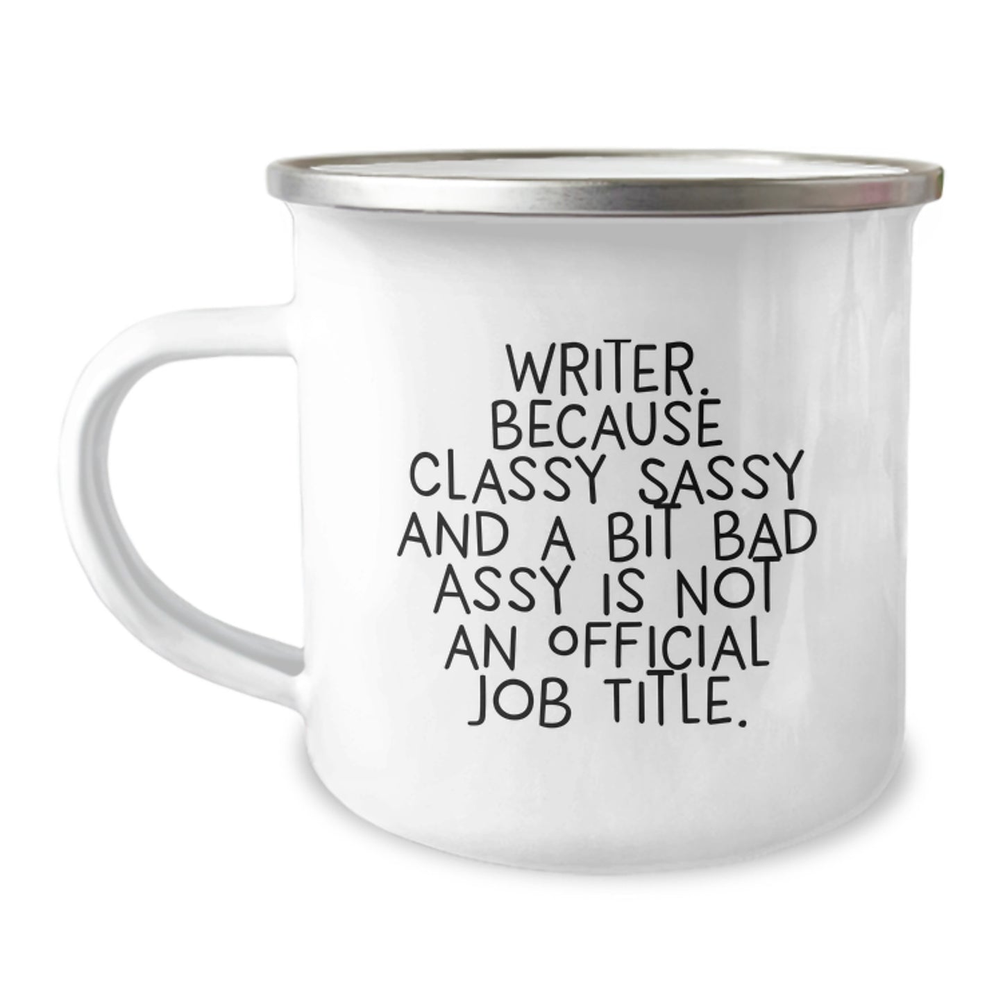 Camping Mugs for Writers - Funny Quote Gifts from the Heart, for Mom's Unique Presents - Stylish Stainless Steel Enamel Mug - Image 1