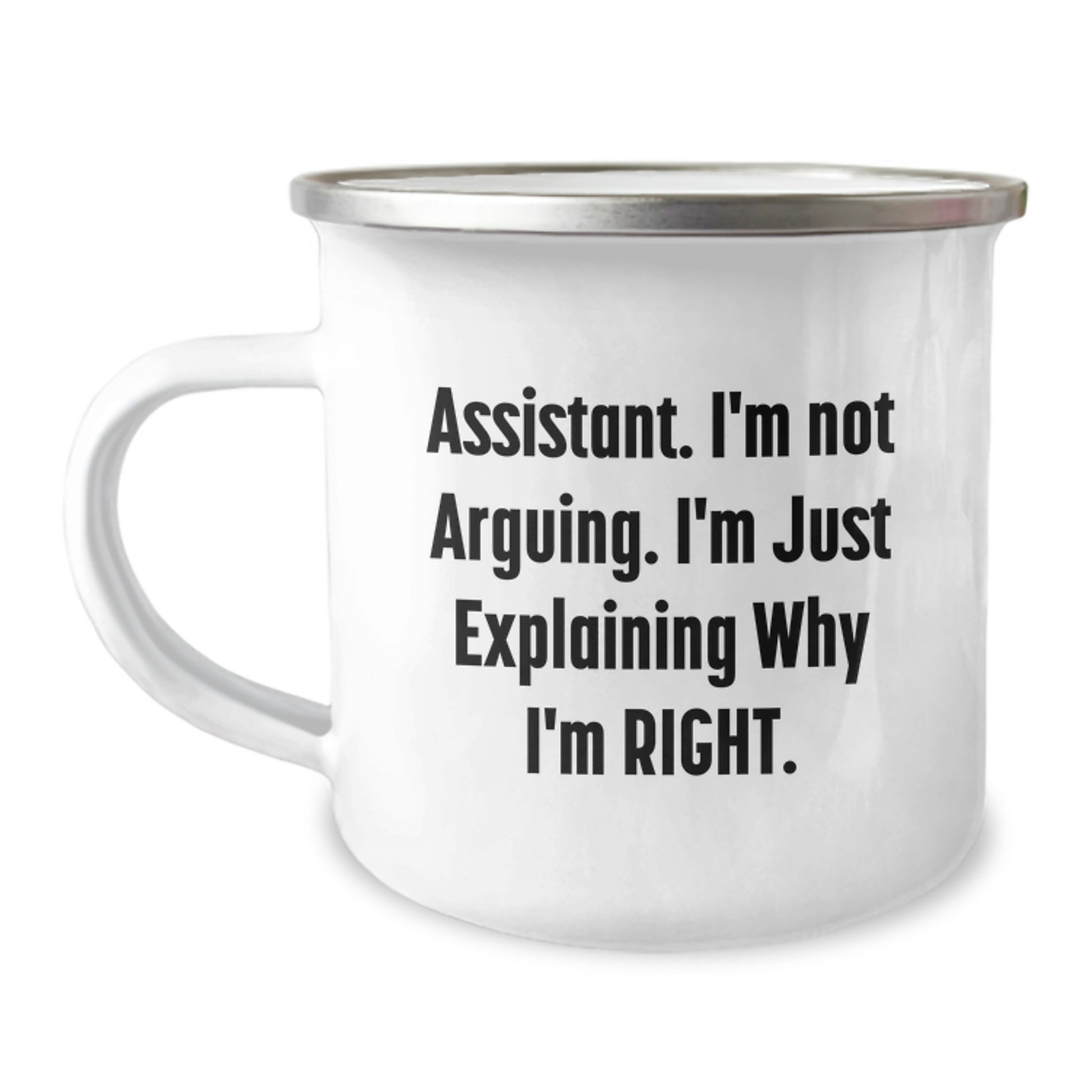 Funny Assistant Camping Mug Gifts for Assistant Lover from Men, Unique Mother's Day Unique Gifts for Assistant, Assistant Camping Mug - I'm Not Arguing. I'm Just Explaining Why I'm Right. - Image 1