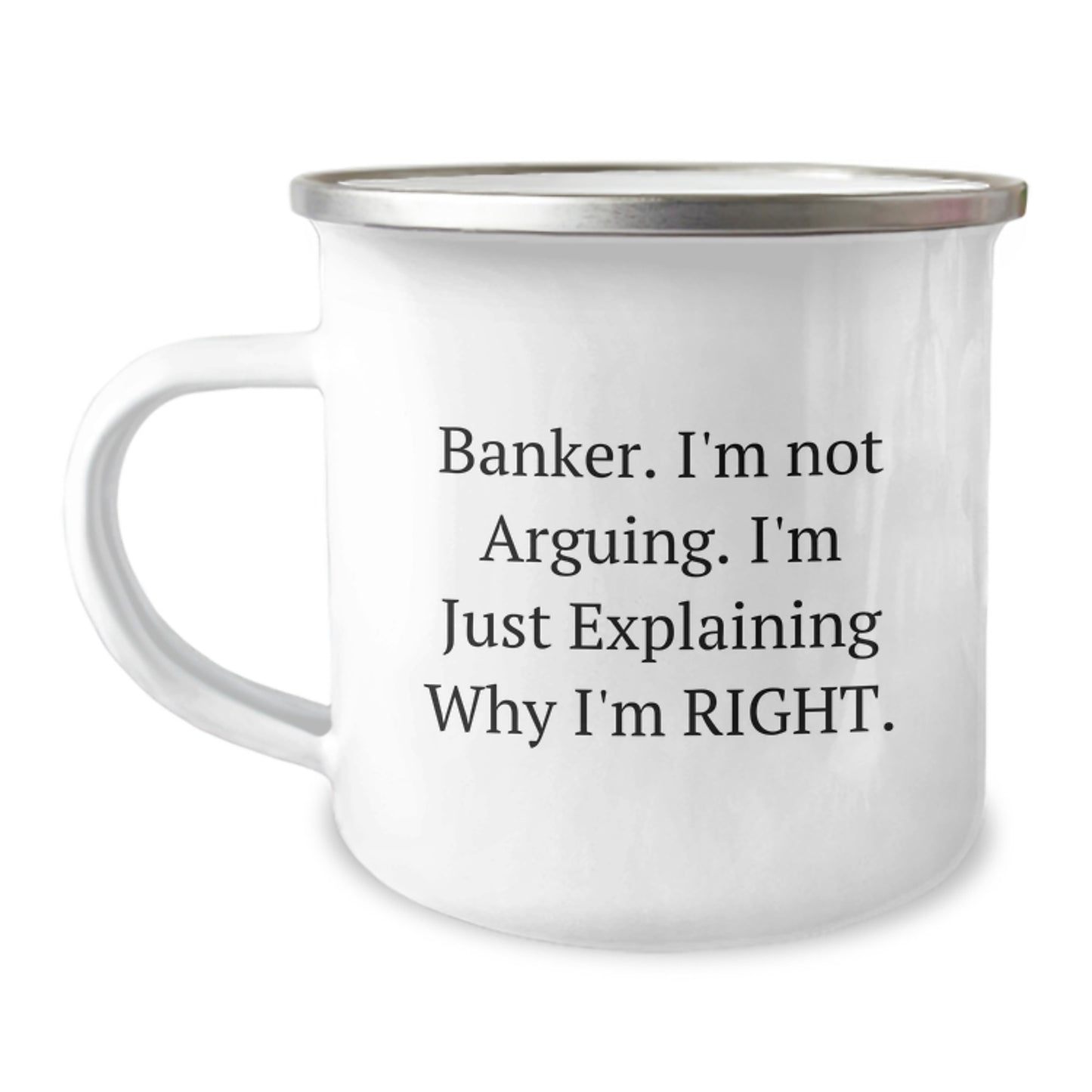 Funny Banker Gifts from Friends to Men, Unique Graduation Unique Gifts for Banker, Camping Mug with Inspirational Quote - Image 1