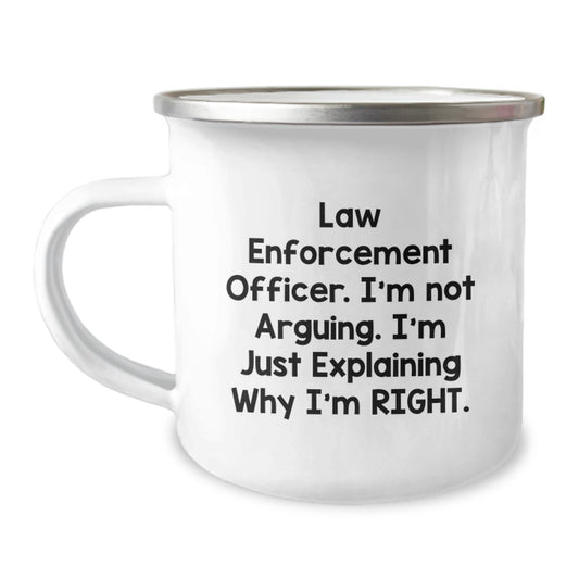Funny Law Enforcement Officer Gifts for Men, Law Enforcement Officer Camping Mug with Inspirational Quote - Gifts from Family to Law Enforcement Officer - Image 1