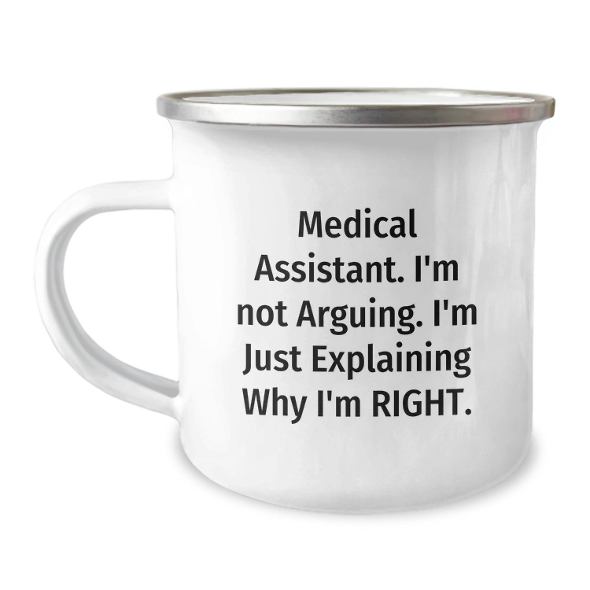 Medical Assistant Camping Mug Keepsake Birthday Gift for Him With Enamel - Image 1
