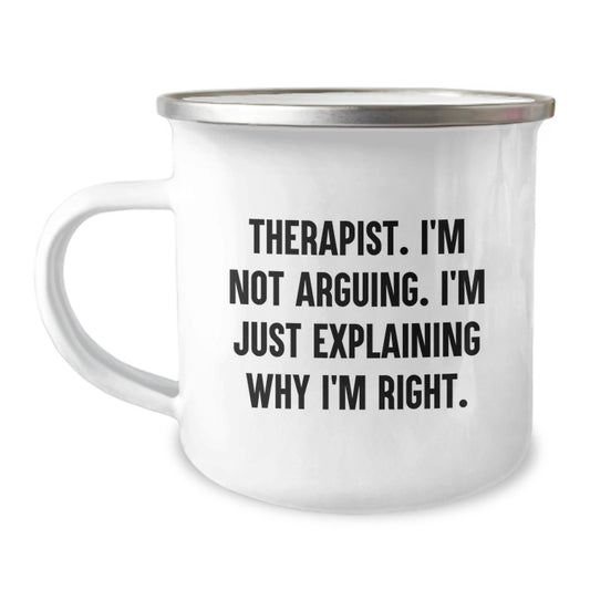 Therapist Humor Funny Camping Mug Gifts for Therapist from Friends, Perfect Graduation Unique Gifts for Men Women Coworkers Family Members - Image 1