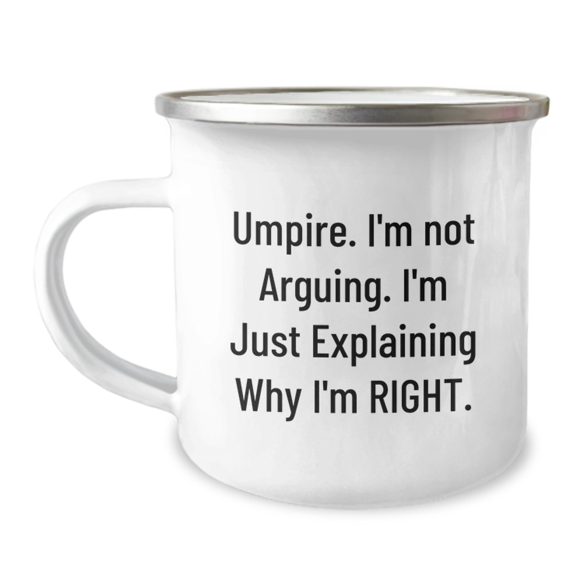 Umpire Keepsake Camping Mug for Him Birthday Gift Durable 12oz Enamel - Image 1