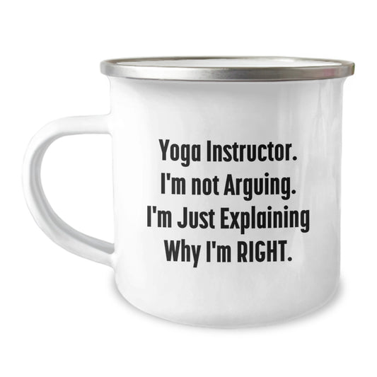 Funny Gifts from Friends, Yoga Instructor Unique Christmas Unique Gifts for Men, Funny Yoga Instructor Camping Mug - Image 1