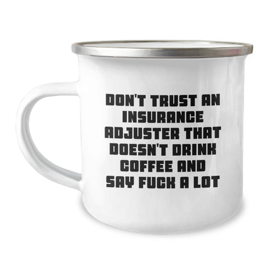 Funny Coffee Lovers Insurance Adjuster Gifts from Dad for Mother's Day Unique Camping Mug - Image 1