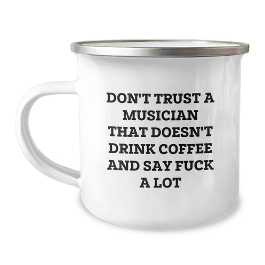Funny Gift for Musician Friends and Family, Musician Inspired Camping Mug for Graduation Unique Gifts, Coffee Lovers Say 'F--k A Lot' - Gifts from Friends to Musician Men and Women - Image 1