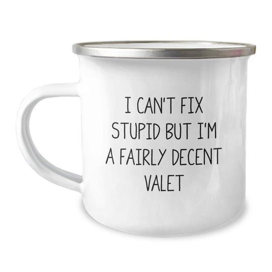 Funny Valet Camping Mug Gifts from Friends for Valet Graduation Unique Gifts - Image 1