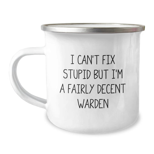Funny Warden Graduation Gift Ideas for Him - Unique Camping Mug from Friends - Image 1