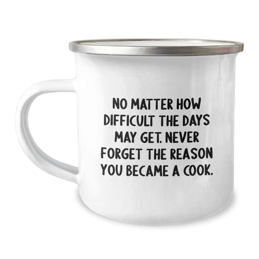 Funny Inspirational Quote Cook Gifts for Men from Family - Camping Mug for Graduation Unique Gifts - Image 1