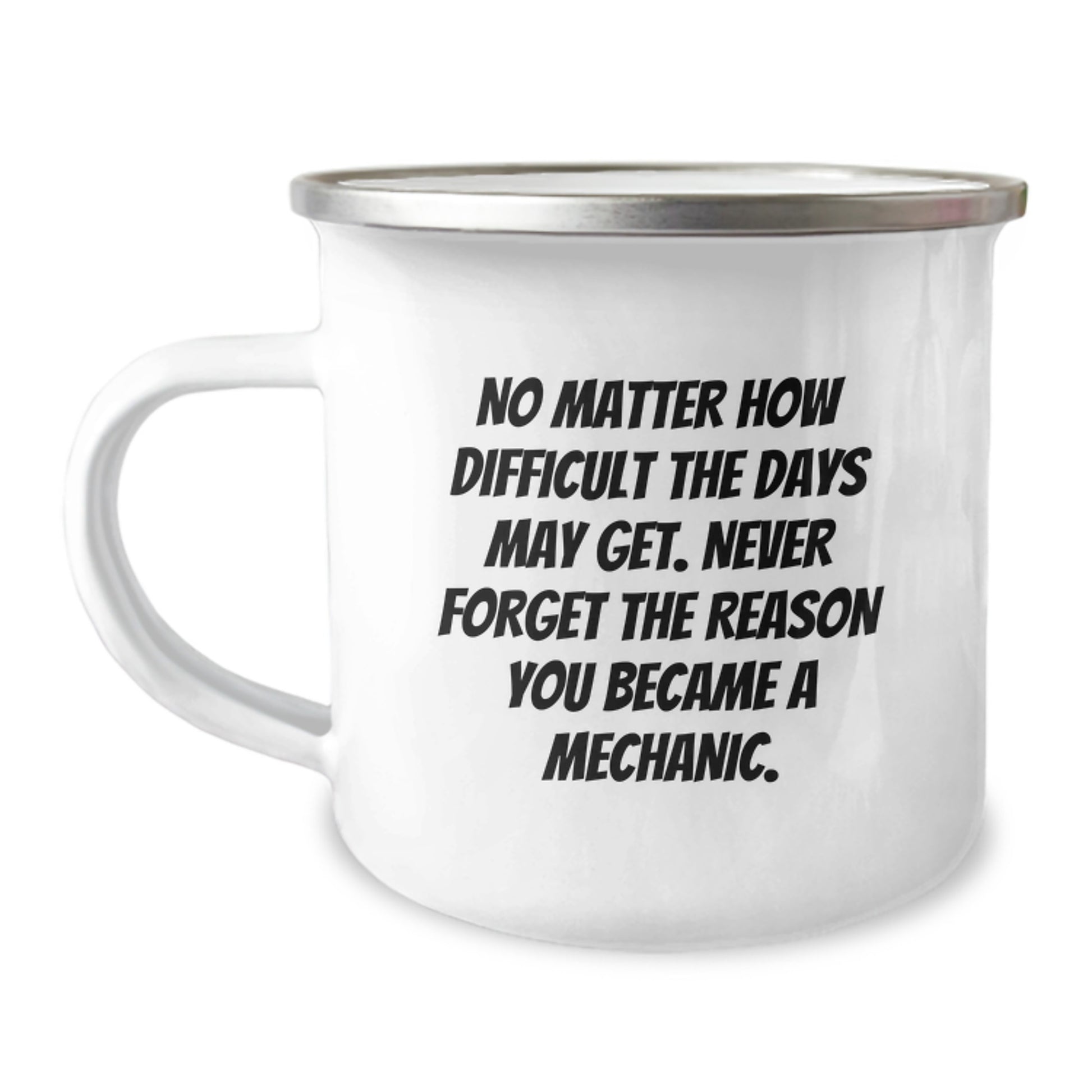 Inspirational Gifts from Friends for Mechanic Men Camping Mug - Never Forget the Reason You Became - Unique Graduation Gift for Him - Image 1