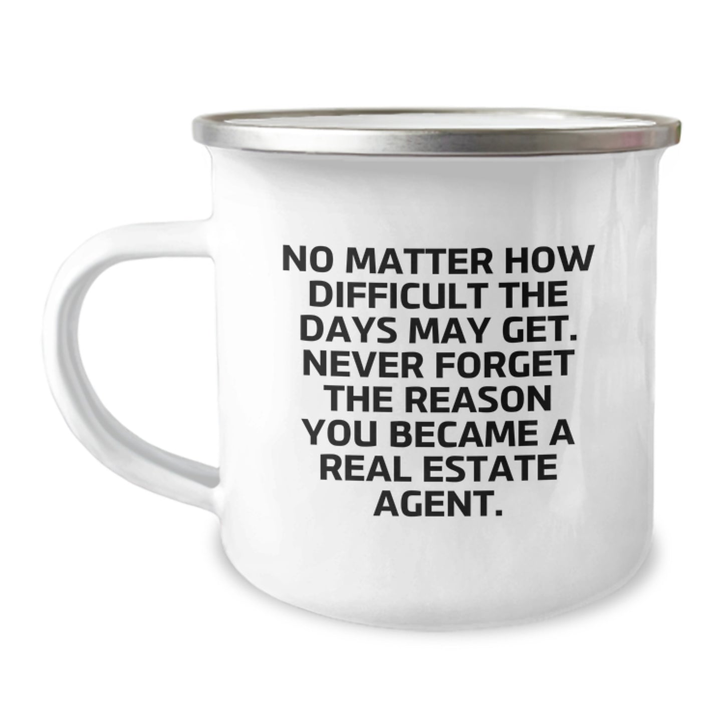 Real Estate Agent Graduation Unique Camping Mug Gifts for Real Estate Agents, Funny Inspirational Quote - Gifts from Family to Real Estate Agent Men - Image 1