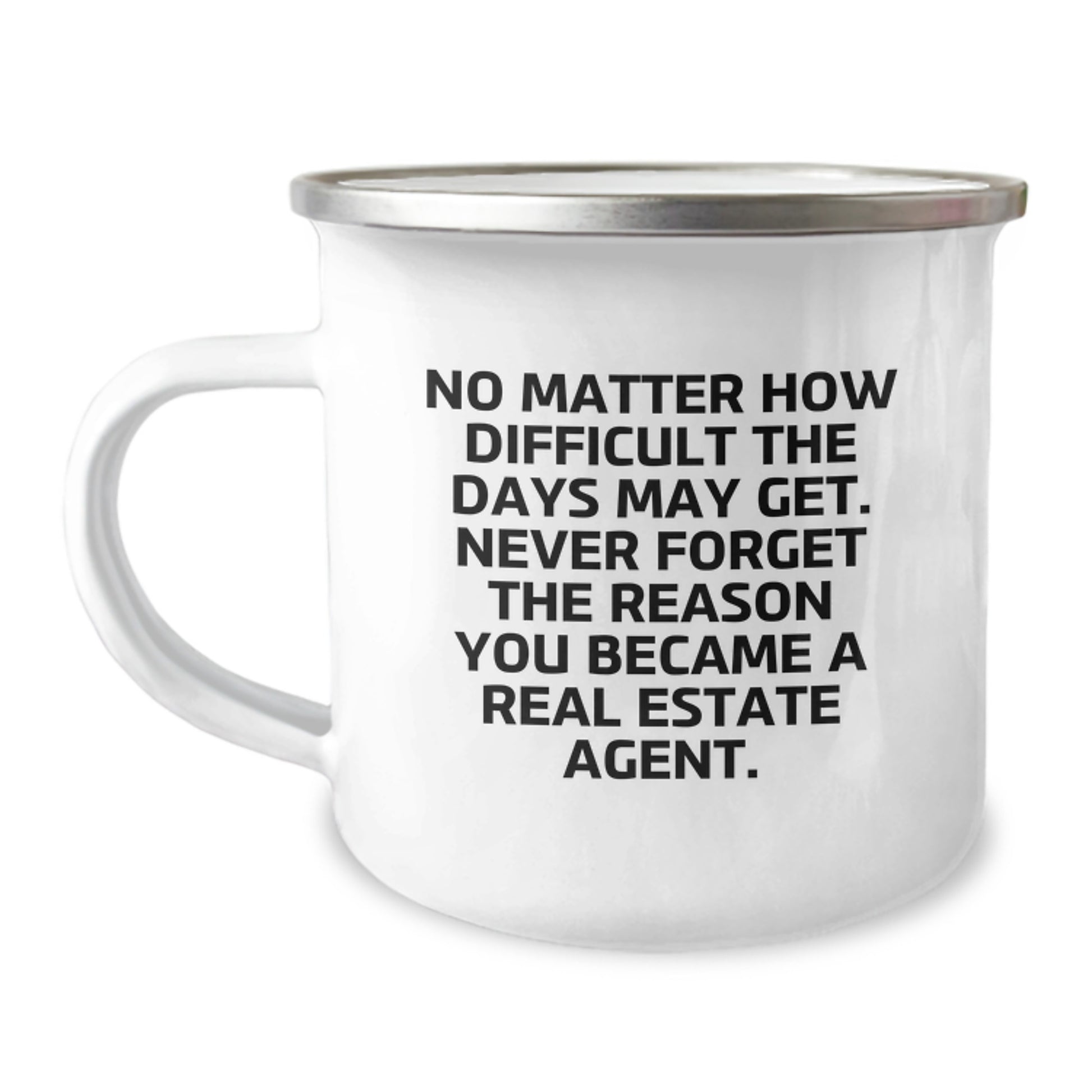Real Estate Agent Graduation Unique Camping Mug Gifts for Real Estate Agents, Funny Inspirational Quote - Gifts from Family to Real Estate Agent Men - Image 1