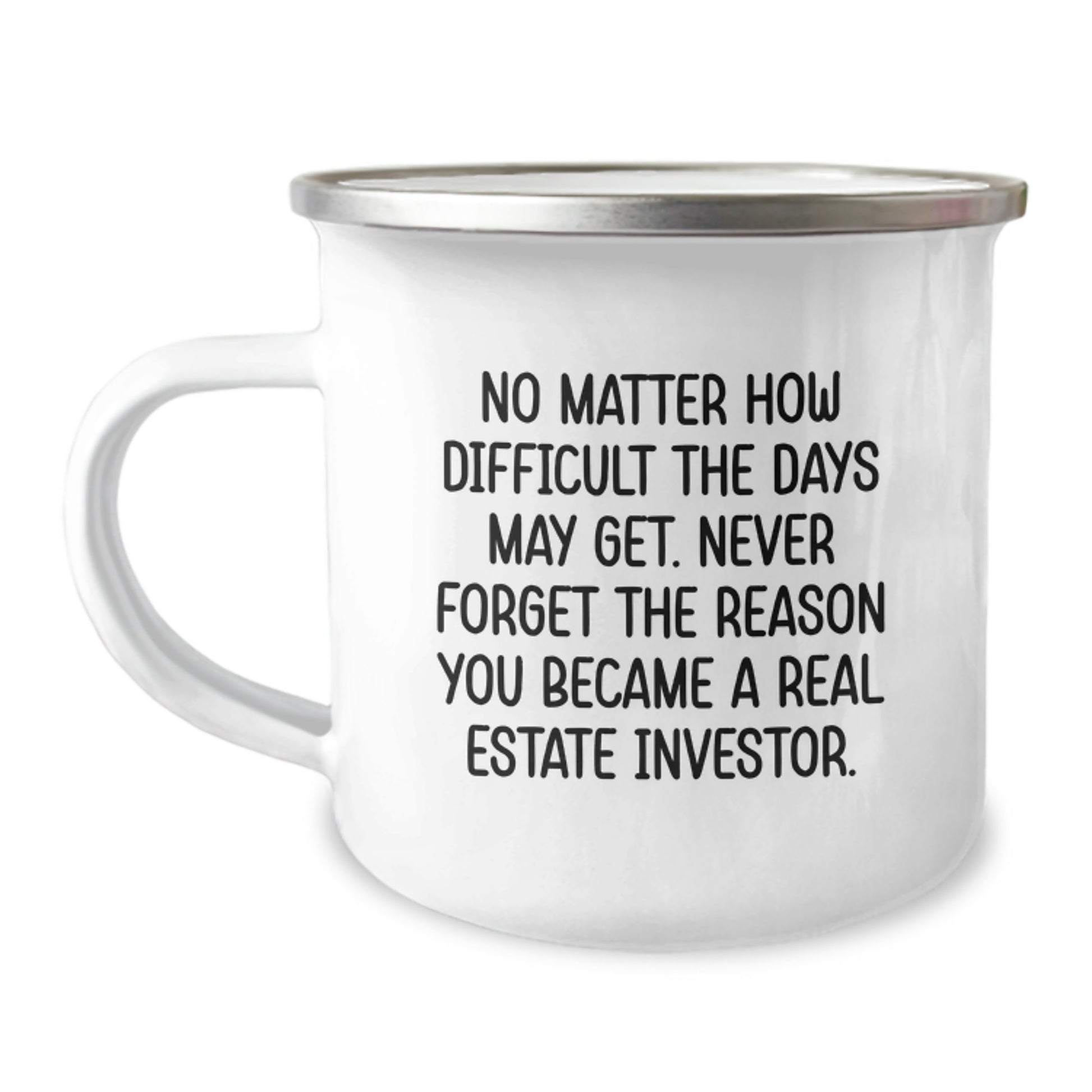 Inspirational Real Estate Investor Graduation Unique Gifts from Men, Gifts for Real Estate Investor Men, Funny Camping Mug - Never Forget The Reason You Became A Real Estate Investor. - Image 1