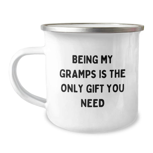 Funny Gramps Gifts for Men, Unique Camping Mug for Gramps, Being My Gramps Is The Only Gift You Need - Image 1