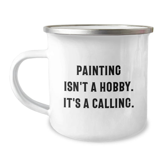 Painting Keepsake Camping Mug for Him Artistic Premium Birthday Gift - Image 1