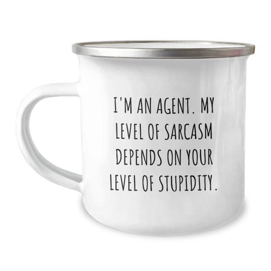 Agent Camping Mug Funny Sarcasm Level Gifts for Agent Friends Family - Image 1