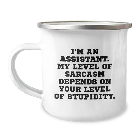 Funny Assistant Gifts for Men from Friends - Sassy Camping Mug for Graduation - Image 1