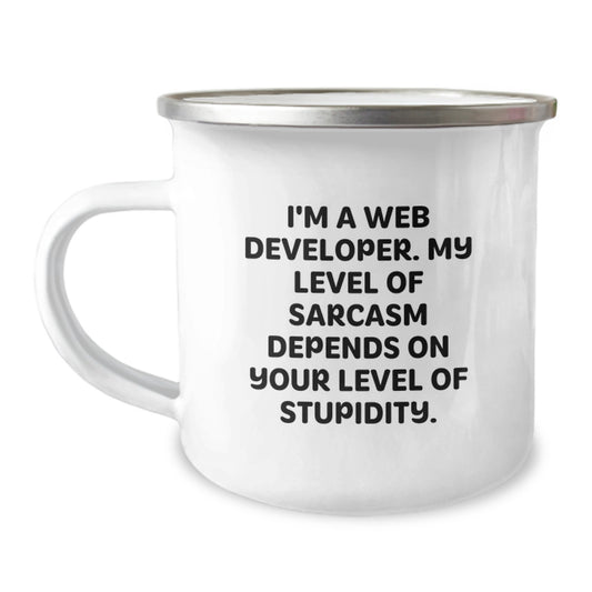 Web Developer Gifts Funny Quote Camping Mug for Graduation from Friends, Perfect for Coworkers, Family, and Men - Image 1
