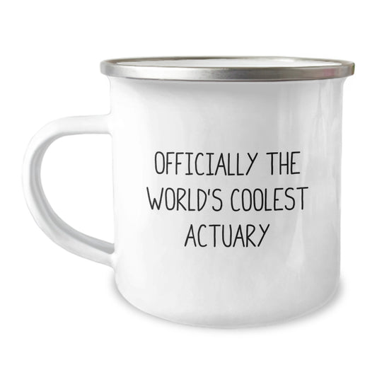 Funny Actuary Gifts for Him, Officially The World's Coolest Actuary Camping Mug, Graduation Unique Gifts from Friends - Image 1