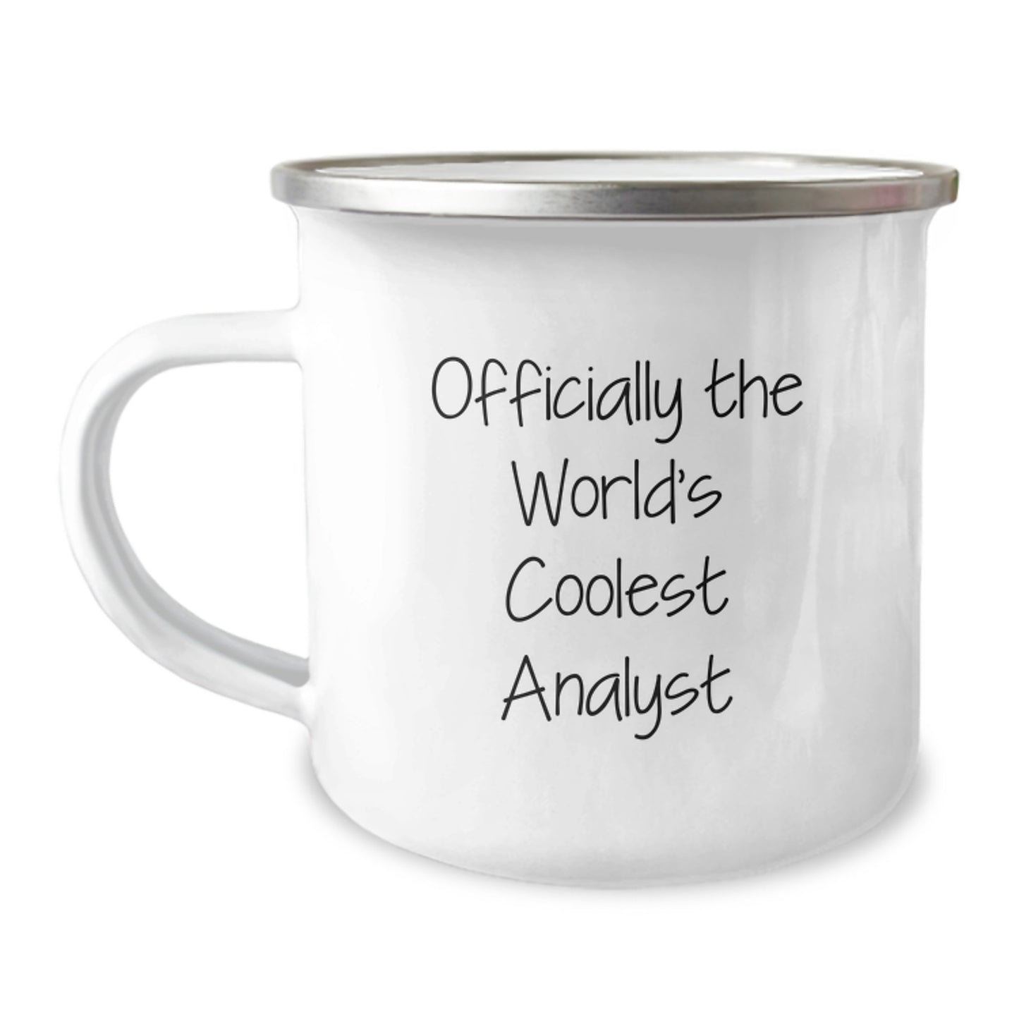 Funny Analyst Graduation Unique Gifts for Men from Friends, Officially The World's Coolest Analyst Camping Mug, 12 oz Stainless Steel - Image 1