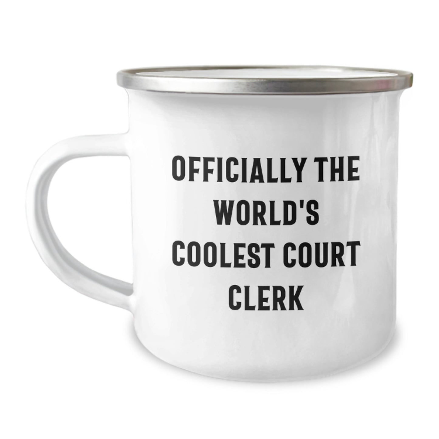 Gifts from Friends to Court Clerk, Officially The Worlds Coolest Court Clerk Humor Camping Mug, Perfect for Court Clerk Office Christmas Unique Gift - Image 1