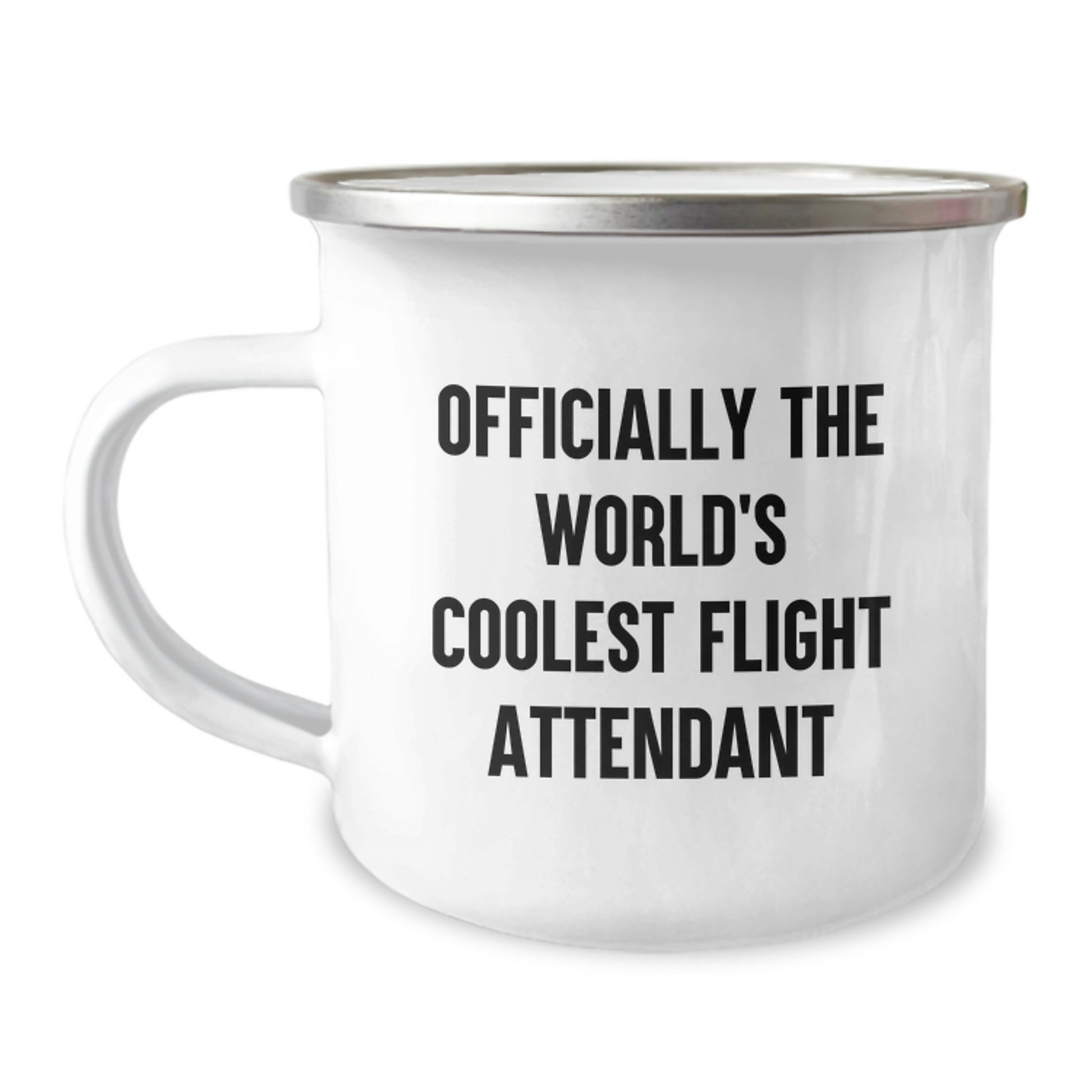 Flight Attendant Gifts, Funny 'Officially The World's Coolest Flight Attendant' Camping Mug, Gifts for Flight Attendant, Unique Graduation Gifts - Image 1