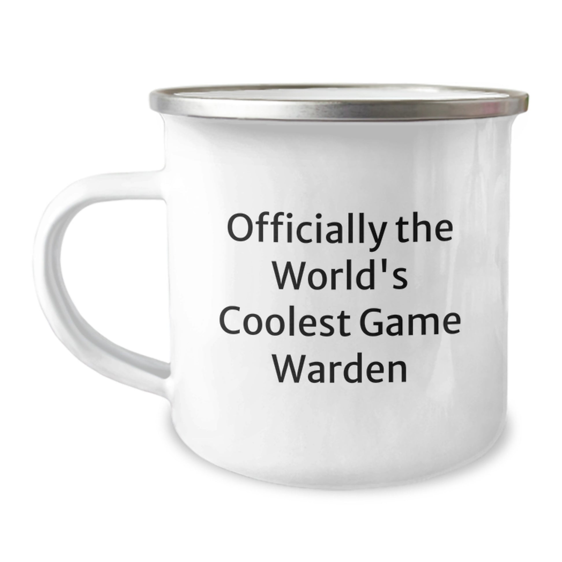 Funny Game Warden Gifts for Men from Friends - 'Officially The World's Coolest Game Warden' Stainless Steel Camping Mug - Image 1