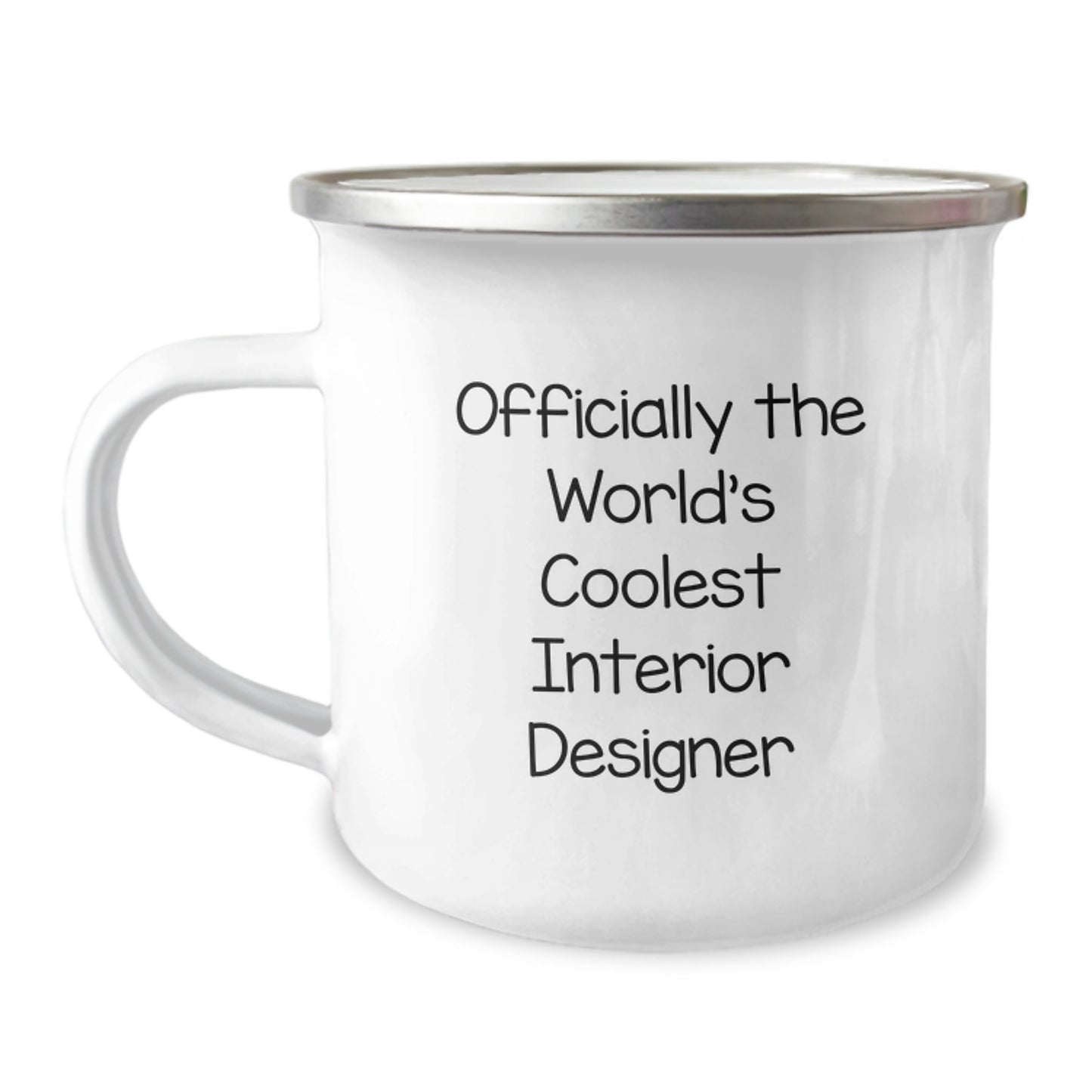 Funny Interior Designer Gifts for Friends - Camping Mug Officially The World's Coolest Interior Designer - Image 1