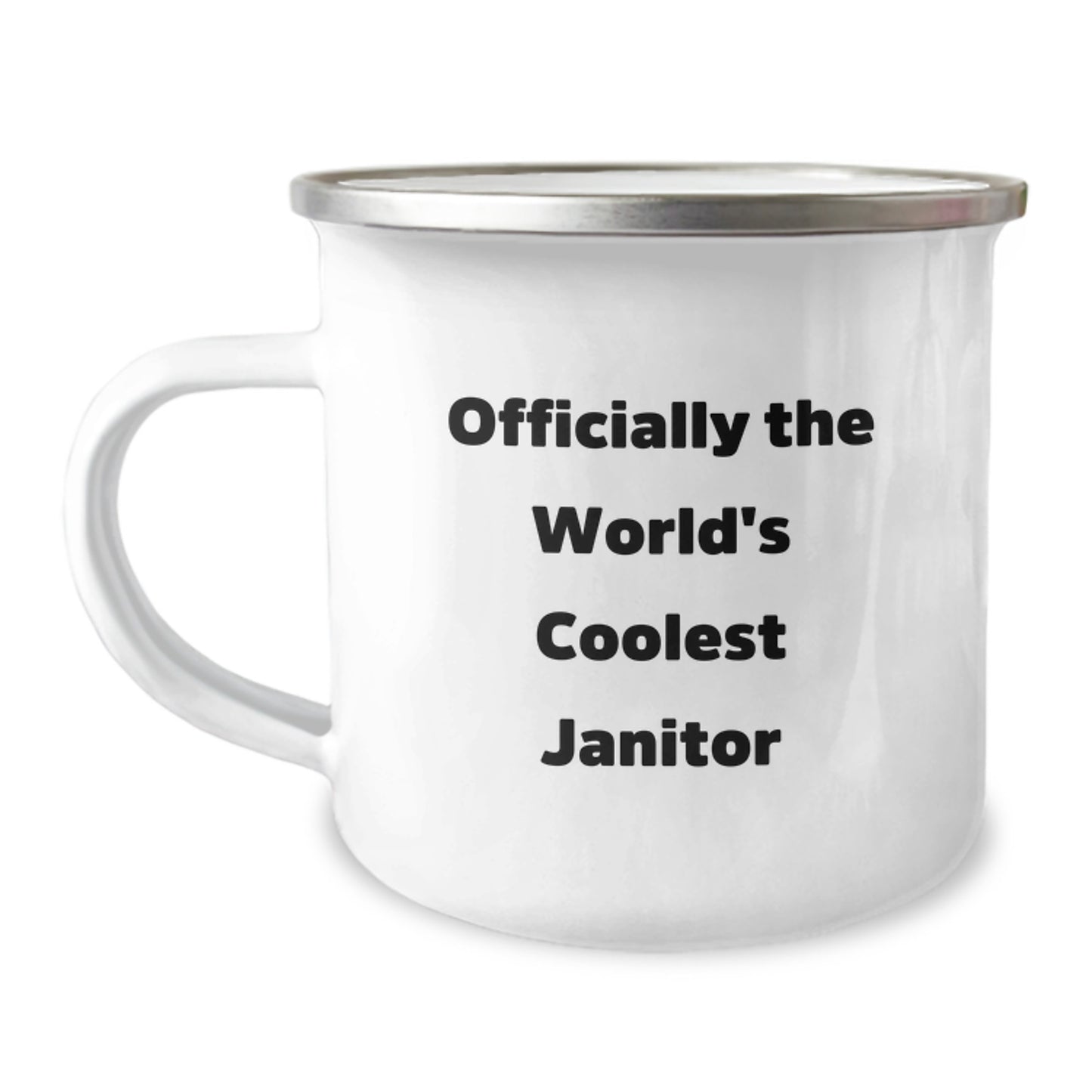 Funny Janitor Gifts, Officially The World's Coolest Janitor, Camping Mug for Birthday, Gifts from Friends to Janitor, Unique Birthday Unique Gifts - Image 1