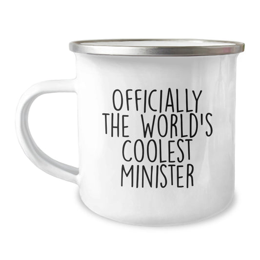 Funny Minister Gifts from Friends for Ministers, World's Coolest Minister Camping Mug, Unique Christmas Unique Gifts for Men - Image 1