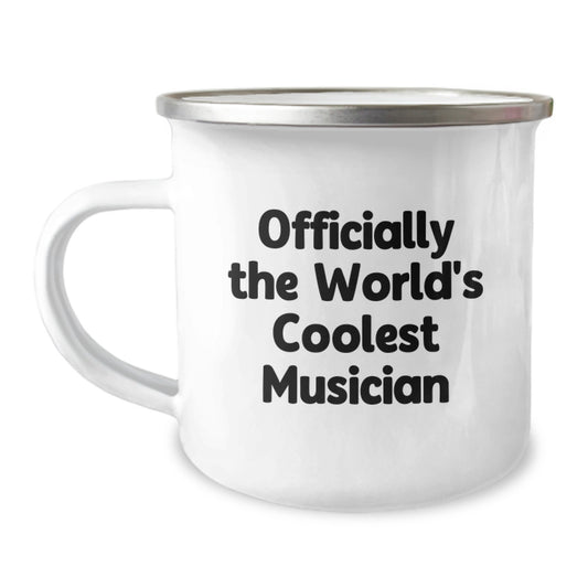 Funny Musician Gifts from Friends for Musician Men - Officially The World's Coolest Musician Camping Mug for Musician Lover, Unique Graduation Gifts - Image 1
