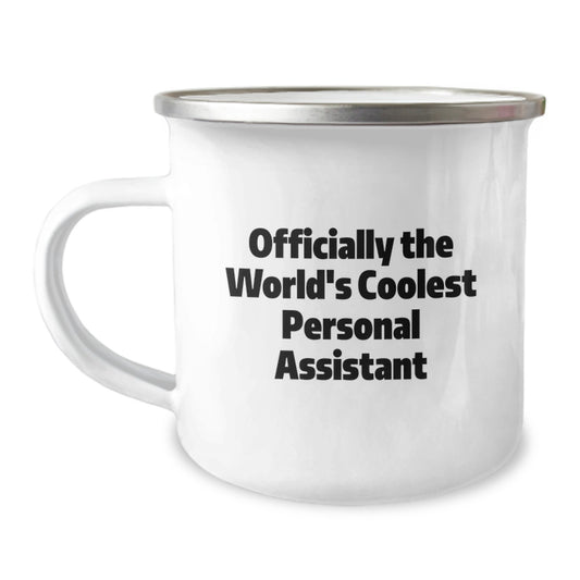 Christmas Unique Gifts for Personal Assistant Friends - 'Officially The World's Coolest Personal Assistant' Funny Camping Mug for Men Women Coworkers Family - Image 1