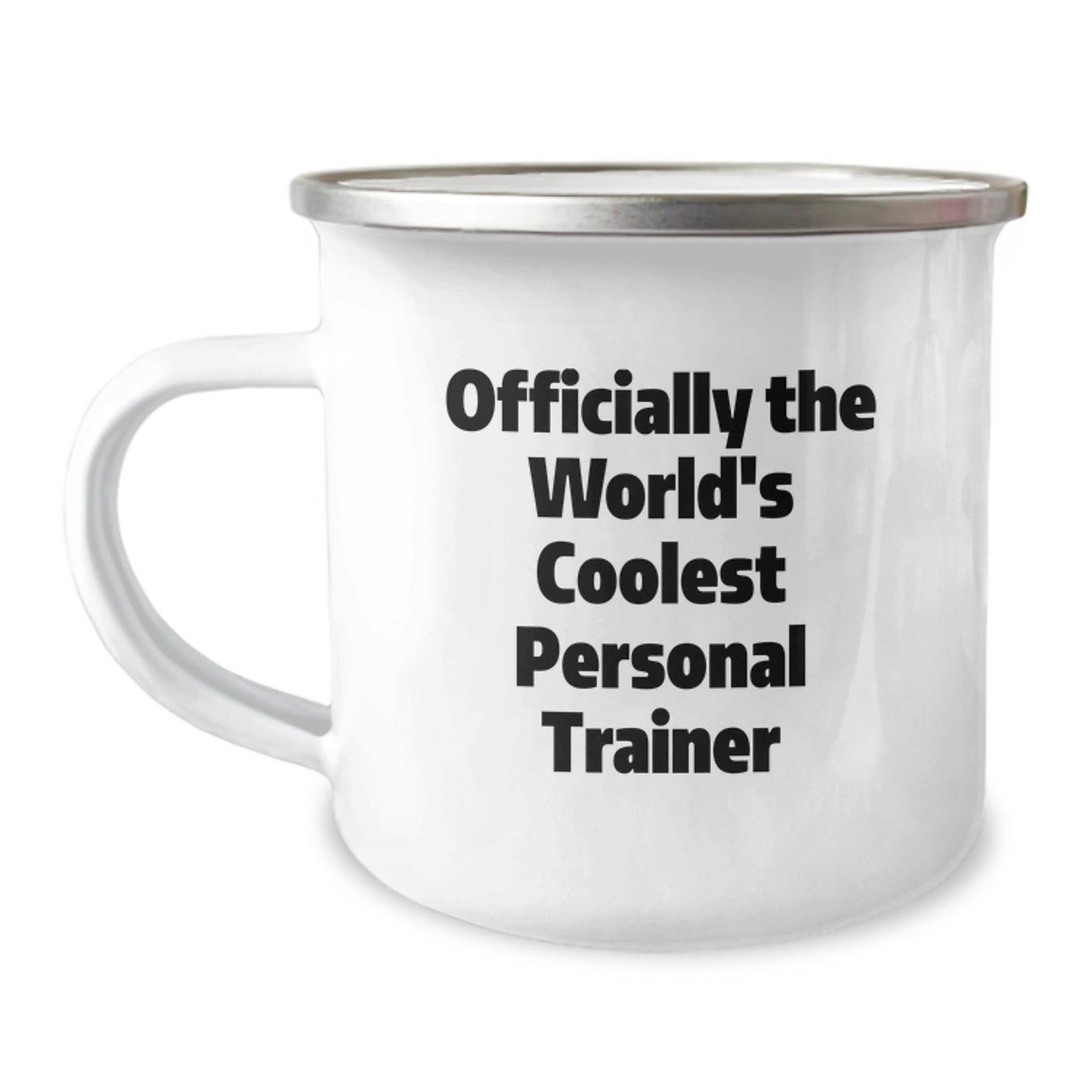 Funny Personal Trainer Gifts from Friends for Graduation - Camping Mug with 'Officially The World's Coolest Personal Trainer' Quote - Image 1