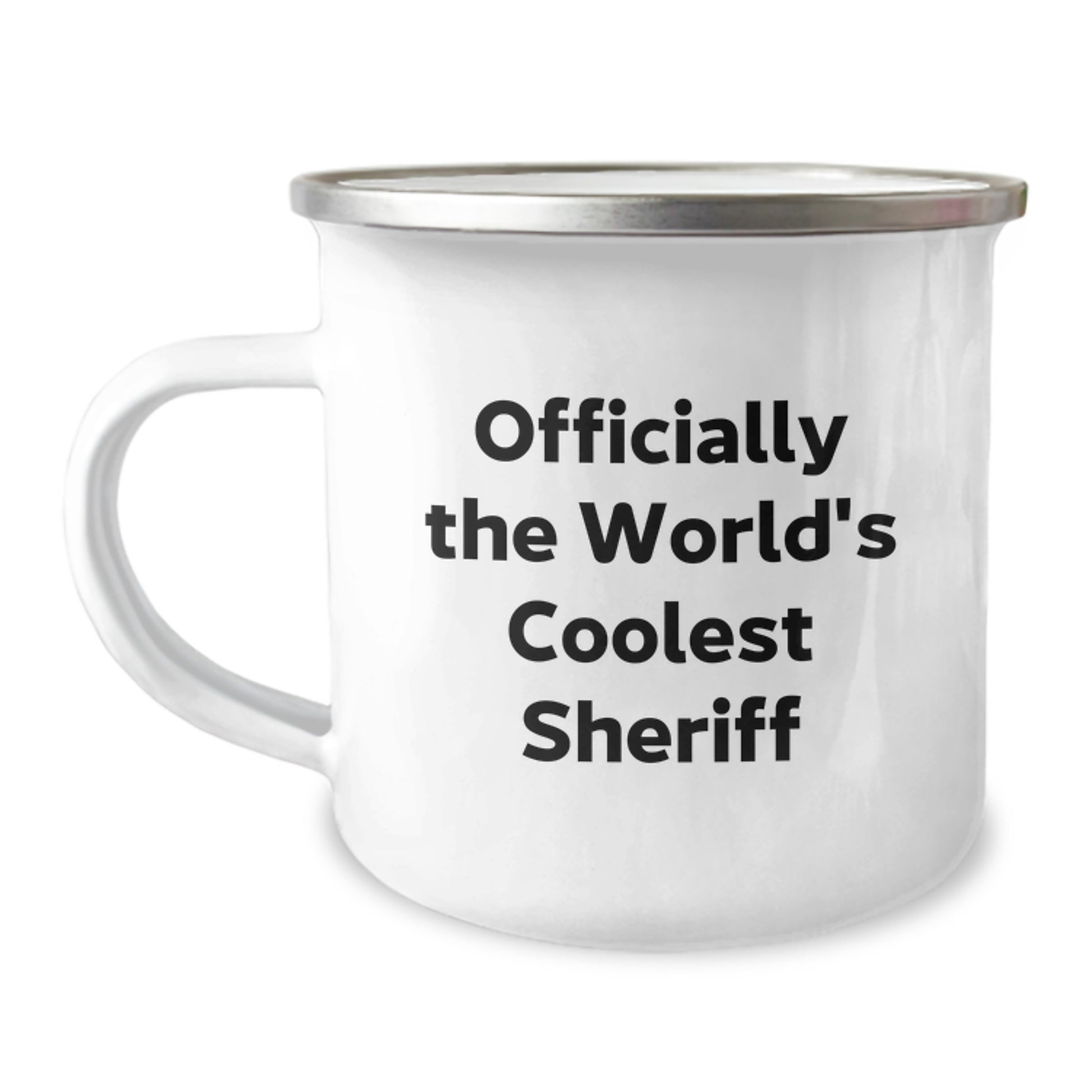 Sheriff Gifts for Him, Unique Christmas Unique Gifts from Friends, Camping Mug with Officially The World's Coolest Sheriff Quote - Image 1